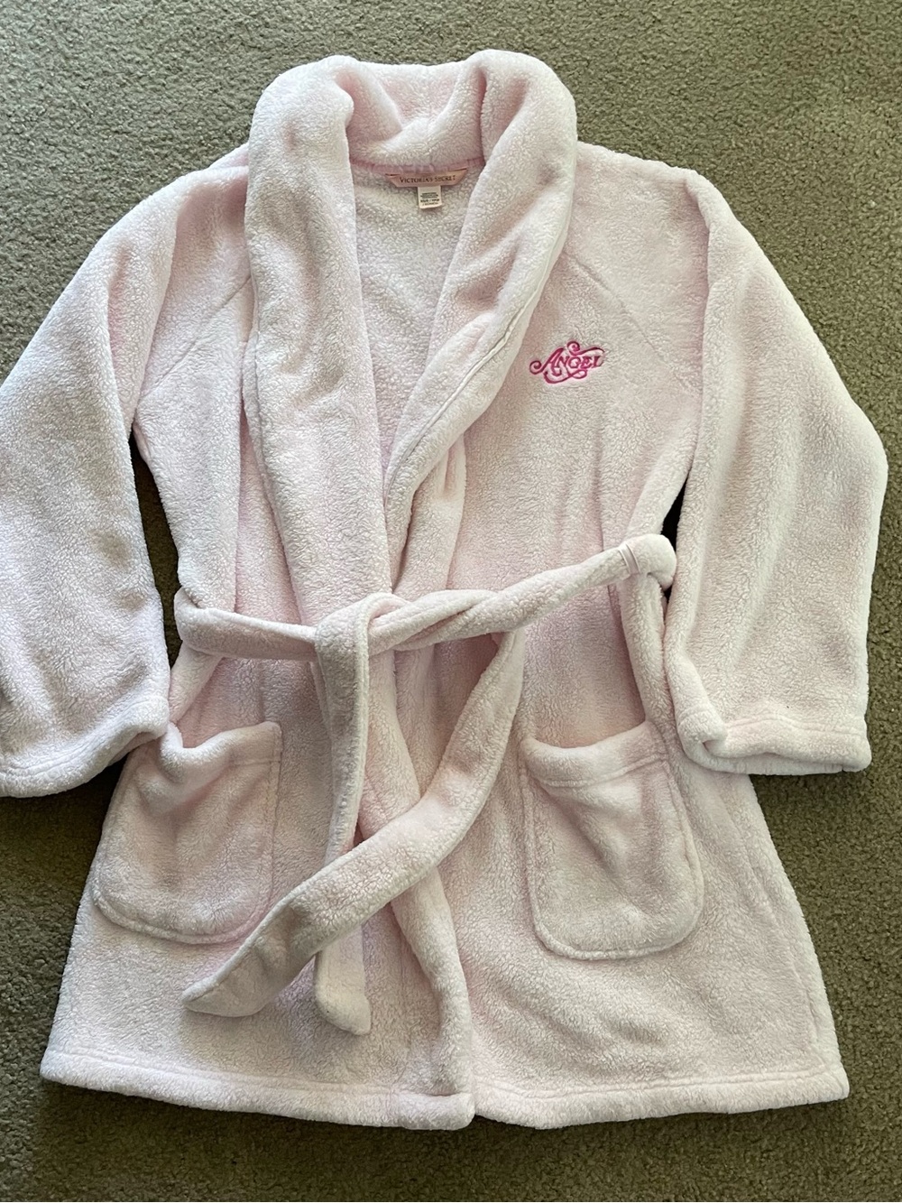 Victoria's Secret Women's ANGEL Cozy Short Robe Soft Light Pink Size XS S